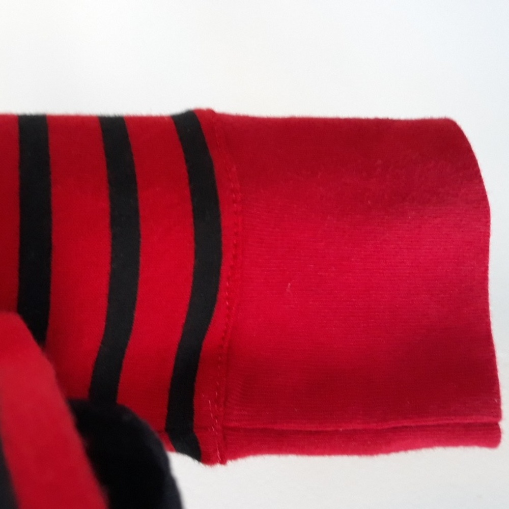 Chaps by Ralph Lauren Highland Red & Black Striped Shawl Collar Top Size L / NWT - Picture 7 of 14
